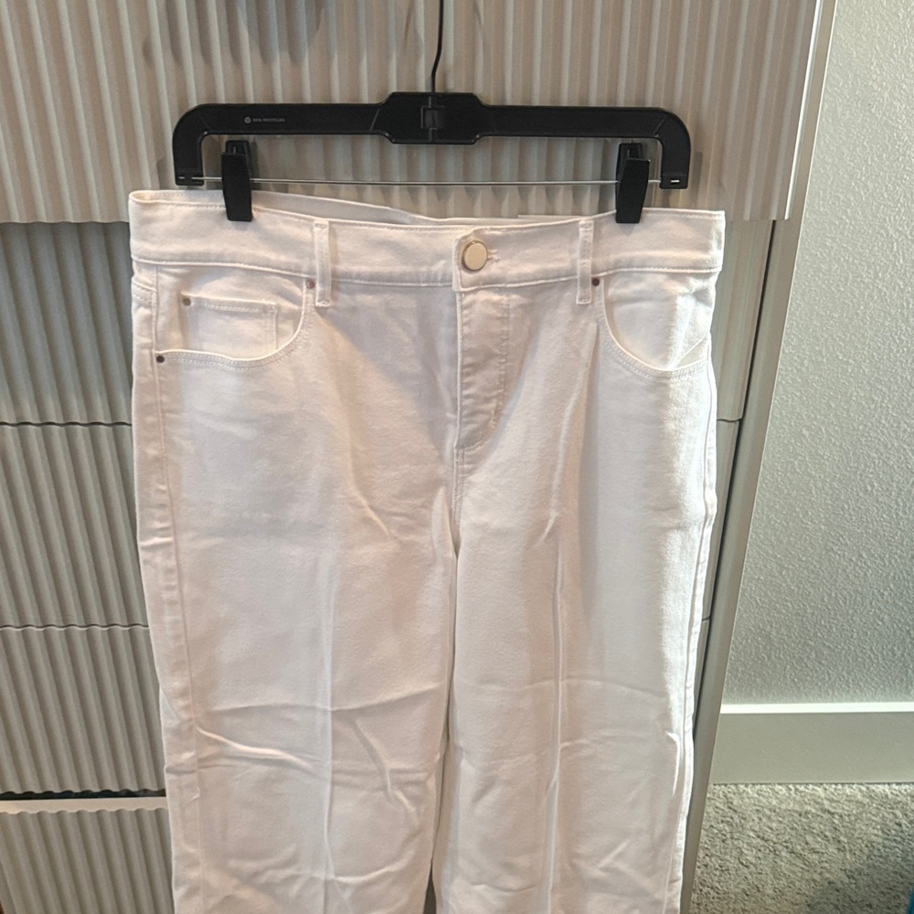 Ann Taylor Women's White Wide Leg Crop Jeans